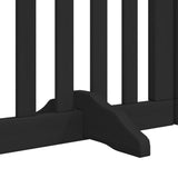 vidaXL Dog Gate with Door Foldable 6 Panels Black 300 cm Poplar Wood