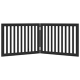 vidaXL Dog Gate Foldable 2 Panels Black 160 cm Poplar Wood