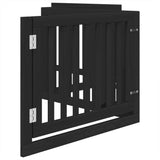 vidaXL Dog Gate with Door Foldable 4 Panels Black 320 cm Poplar Wood