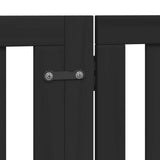 vidaXL Dog Gate with Door Foldable 4 Panels Black 320 cm Poplar Wood