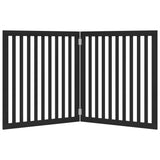 vidaXL Dog Gate Foldable 2 Panels Black 160 cm Poplar Wood