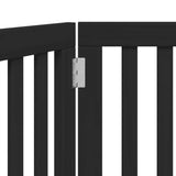 vidaXL Dog Gate Foldable 2 Panels Black 160 cm Poplar Wood