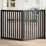 vidaXL Dog Gate Foldable 2 Panels Black 160 cm Poplar Wood