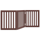 vidaXL Dog Gate Foldable 3 Panels Brown 150 cm Poplar Wood