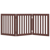 vidaXL Dog Gate Foldable 3 Panels Brown 150 cm Poplar Wood