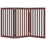 vidaXL Dog Gate Foldable 3 Panels Brown 150 cm Poplar Wood