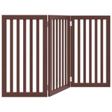 vidaXL Dog Gate Foldable 3 Panels Brown 150 cm Poplar Wood