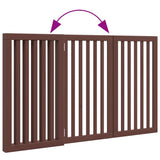 vidaXL Dog Gate Foldable 3 Panels Brown 150 cm Poplar Wood