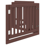 vidaXL Dog Gate with Door Foldable 4 Panels Brown 320 cm Poplar Wood