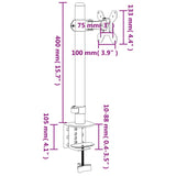 vidaXL Monitor Mount Black Steel VESA 75/100 mm