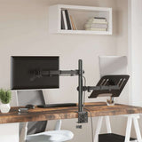 vidaXL Monitor Mount Black Steel VESA 75/100 mm