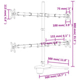 vidaXL Monitor Mount Black Steel VESA 75/100 mm