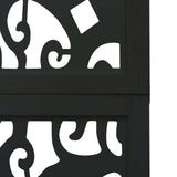 vidaXL Room Divider 4 Panels Black Solid Wood Paulownia