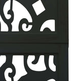 vidaXL Room Divider 5 Panels Black Solid Wood Paulownia