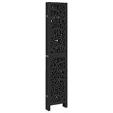 vidaXL Room Divider 6 Panels Black Solid Wood Paulownia