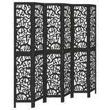 vidaXL Room Divider 6 Panels Black Solid Wood Paulownia