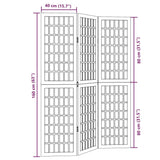 vidaXL Room Divider 3 Panels Black Solid Wood Paulownia