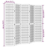 vidaXL Room Divider 5 Panels Black Solid Wood Paulownia