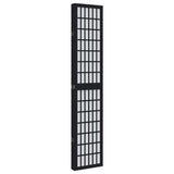 vidaXL Room Divider 5 Panels Black Solid Wood Paulownia