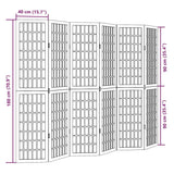 vidaXL Room Divider 6 Panels Black Solid Wood Paulownia