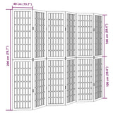 vidaXL Room Divider 6 Panels Black Solid Wood Paulownia