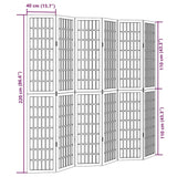 vidaXL Room Divider 6 Panels Black Solid Wood Paulownia