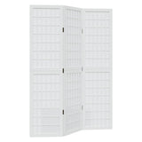 vidaXL Room Divider 3 Panels White Solid Wood Paulownia