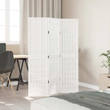 vidaXL Room Divider 3 Panels White Solid Wood Paulownia