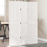 vidaXL Room Divider 3 Panels White Solid Wood Paulownia