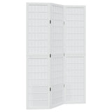 vidaXL Room Divider 3 Panels White Solid Wood Paulownia