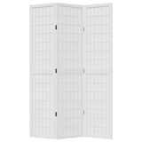 vidaXL Room Divider 3 Panels White Solid Wood Paulownia