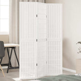 vidaXL Room Divider 3 Panels White Solid Wood Paulownia