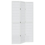 vidaXL Room Divider 3 Panels White Solid Wood Paulownia