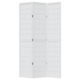 vidaXL Room Divider 3 Panels White Solid Wood Paulownia