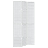 vidaXL Room Divider 3 Panels White Solid Wood Paulownia