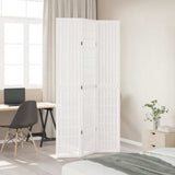 vidaXL Room Divider 3 Panels White Solid Wood Paulownia