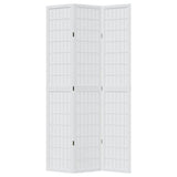 vidaXL Room Divider 3 Panels White Solid Wood Paulownia