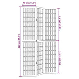 vidaXL Room Divider 3 Panels White Solid Wood Paulownia