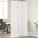 vidaXL Room Divider 3 Panels White Solid Wood Paulownia