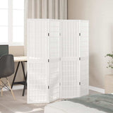 vidaXL Room Divider 4 Panels White Solid Wood Paulownia