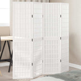 vidaXL Room Divider 4 Panels White Solid Wood Paulownia