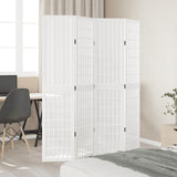 vidaXL Room Divider 4 Panels White Solid Wood Paulownia