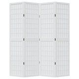 vidaXL Room Divider 4 Panels White Solid Wood Paulownia