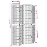 vidaXL Room Divider 4 Panels White Solid Wood Paulownia