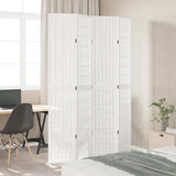 vidaXL Room Divider 4 Panels White Solid Wood Paulownia