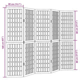 vidaXL Room Divider 5 Panels White Solid Wood Paulownia