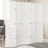 vidaXL Room Divider 5 Panels White Solid Wood Paulownia