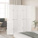 vidaXL Room Divider 5 Panels White Solid Wood Paulownia