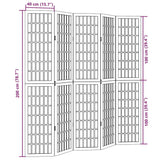 vidaXL Room Divider 5 Panels White Solid Wood Paulownia