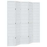 vidaXL Room Divider 5 Panels White Solid Wood Paulownia